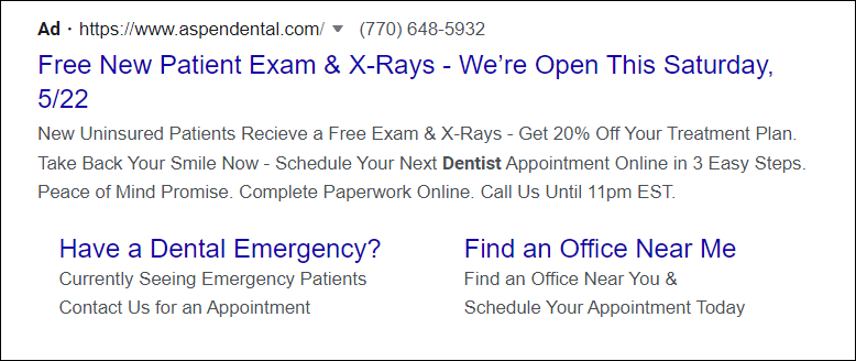 Dental PPC Ad