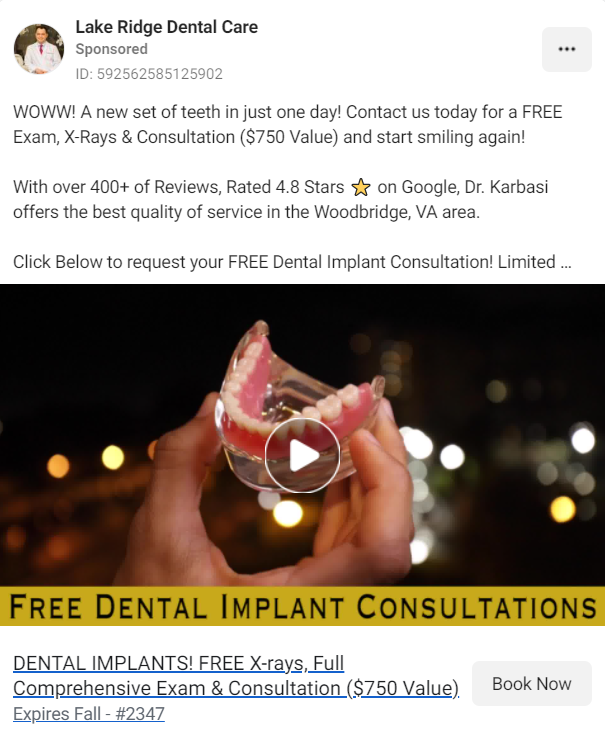 Dental Facebook Ad