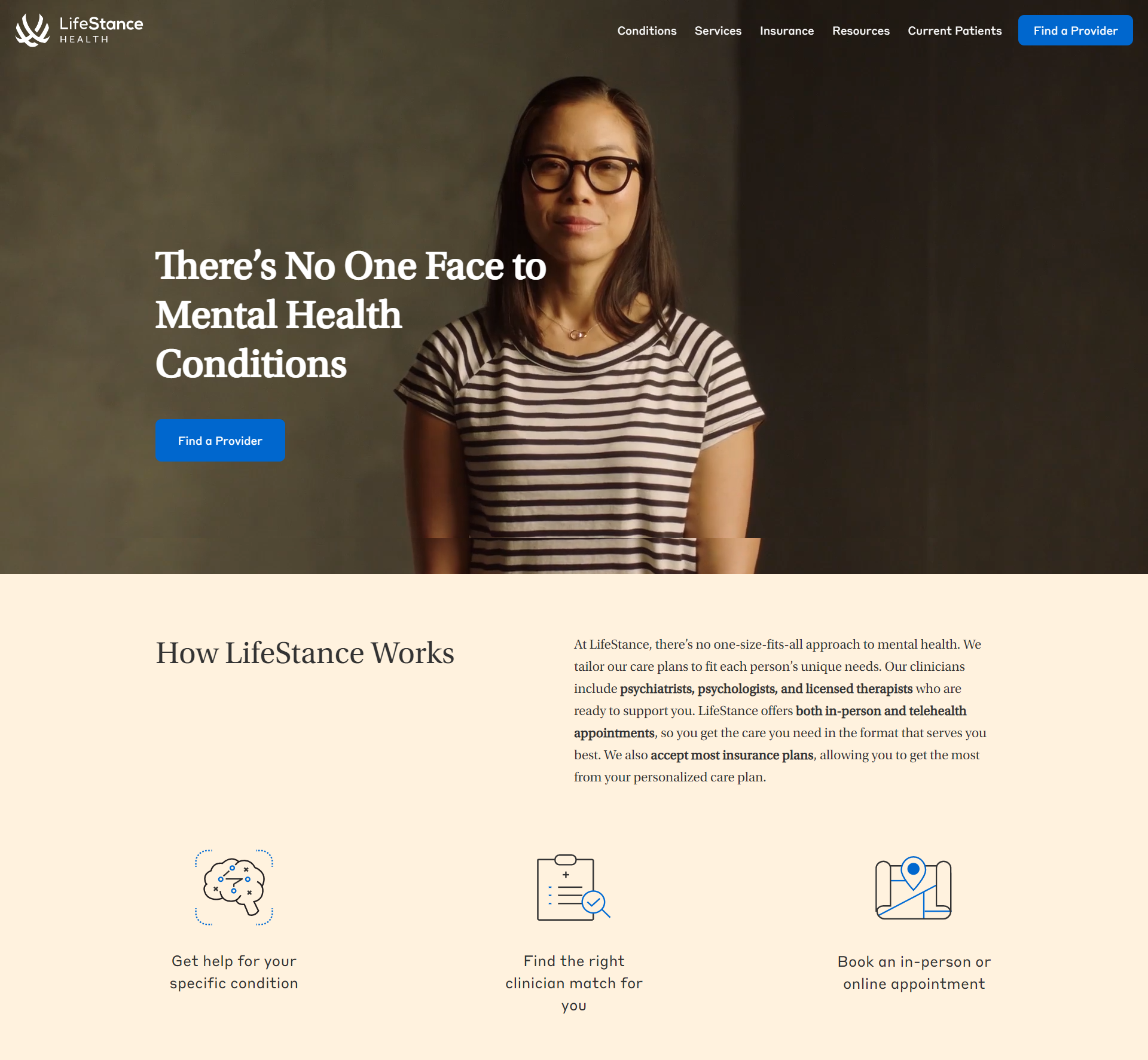 Lifestance Health optimized home page