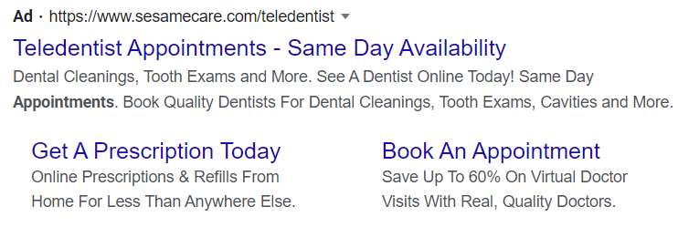 teledentistry google ad