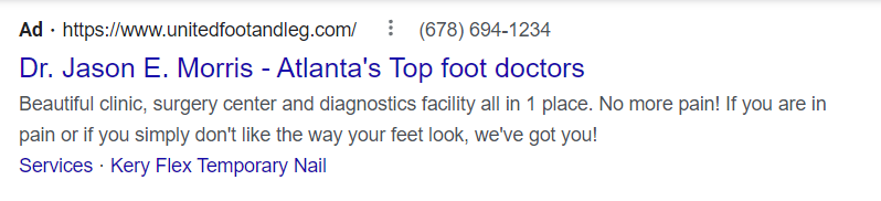 Google ad healthcare