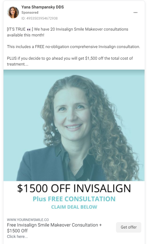 Invisalign Facebook Ad