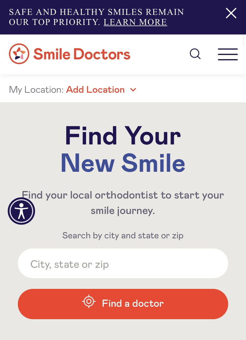 Smile Doctors Mobile Experience